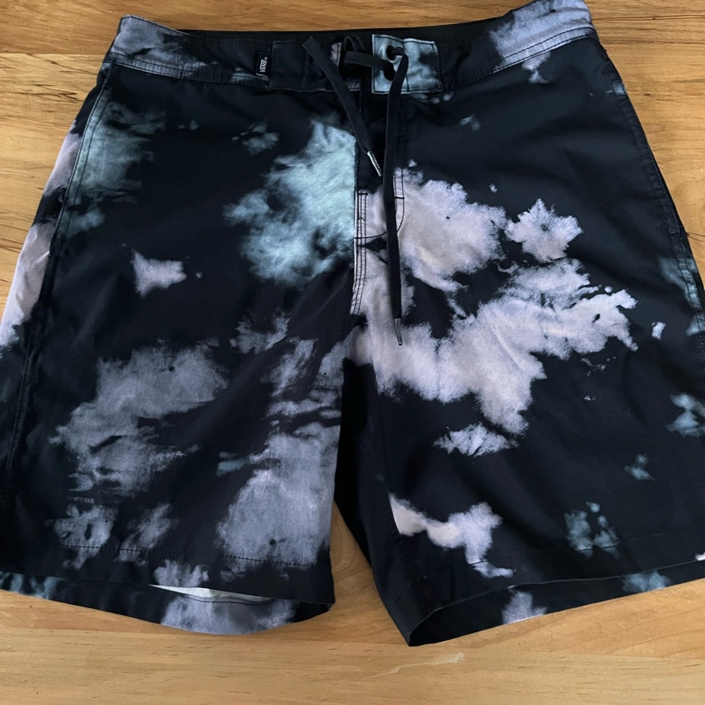 Vans Black and White Tie-Dye Board Shorts